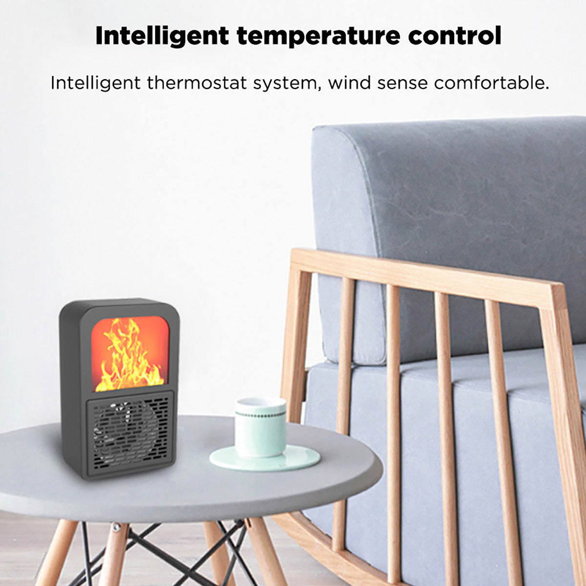 Mini Elektrische Verwarming met 3D Vlam Effect