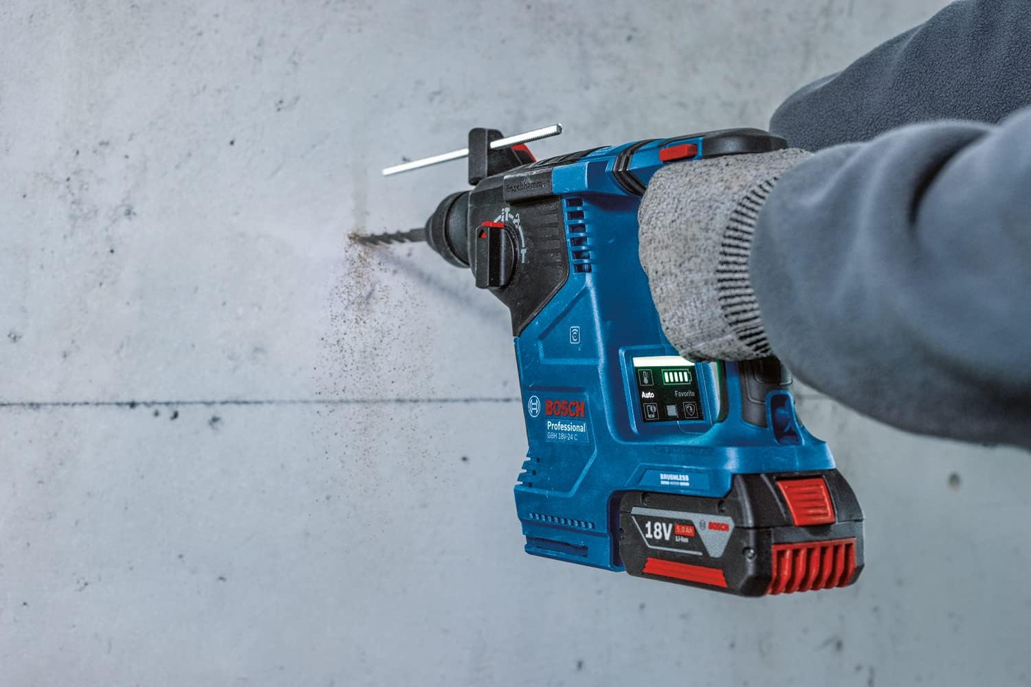 Bosch Professional GBH 18V-24 C Cordless Hammer Drill System with SDS Plus with Additional Handle, Battery / Charger Not Included