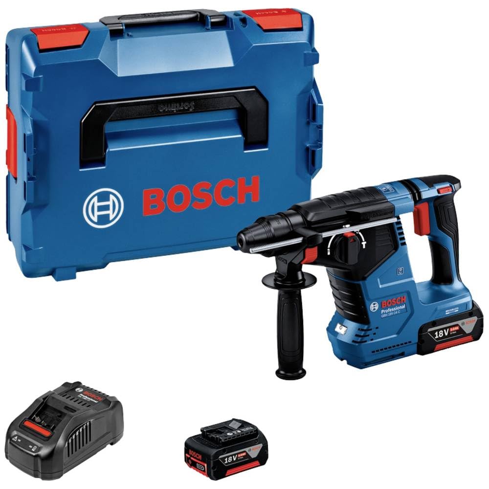 Bosch Professional GBH 18V-24 C Cordless Hammer Drill System with SDS Plus with Additional Handle, Battery / Charger Not Included