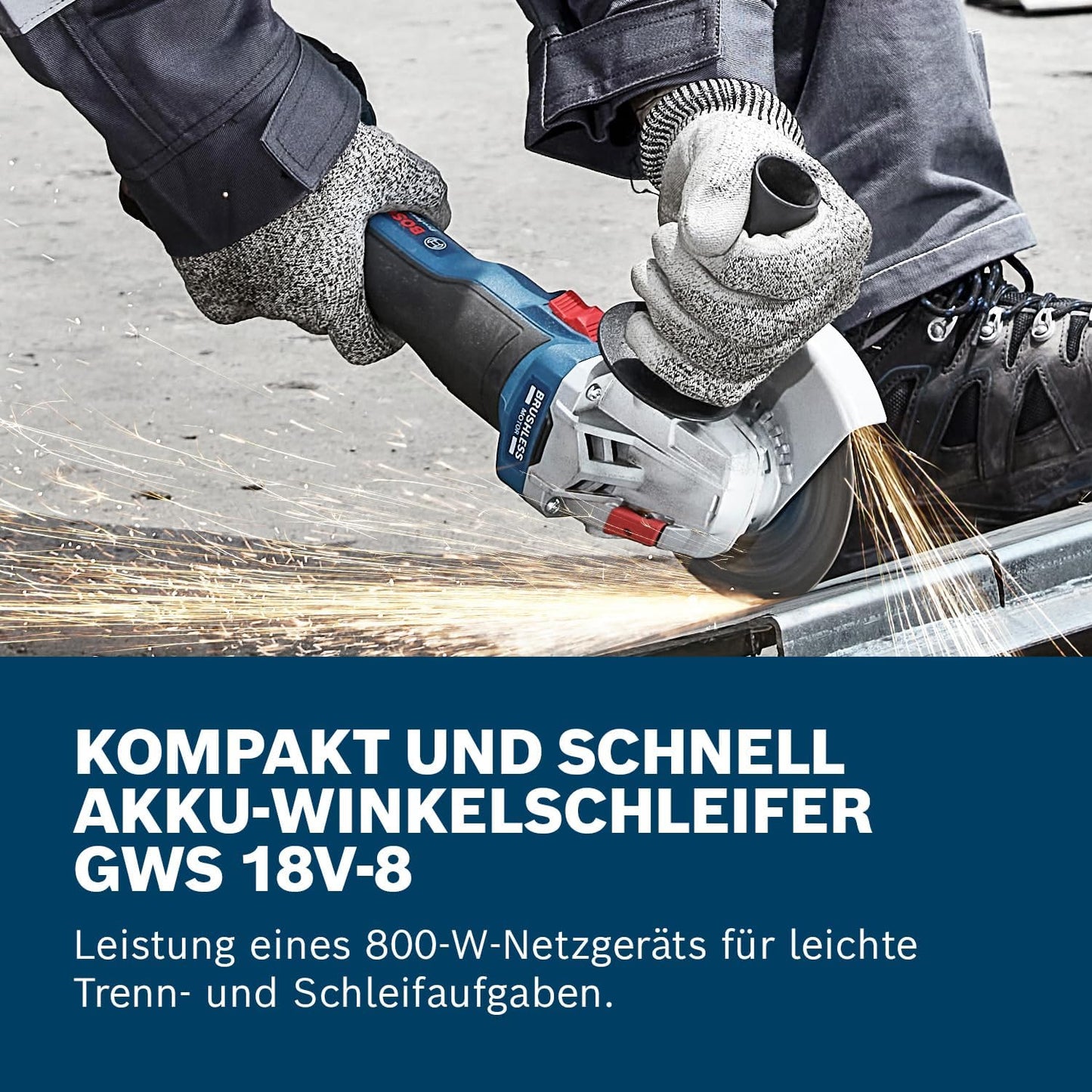 Bosch Professional 18V System Akku-Winkelschleifer GWS 18V-8 (Scheibendurchmesser 125 mm)