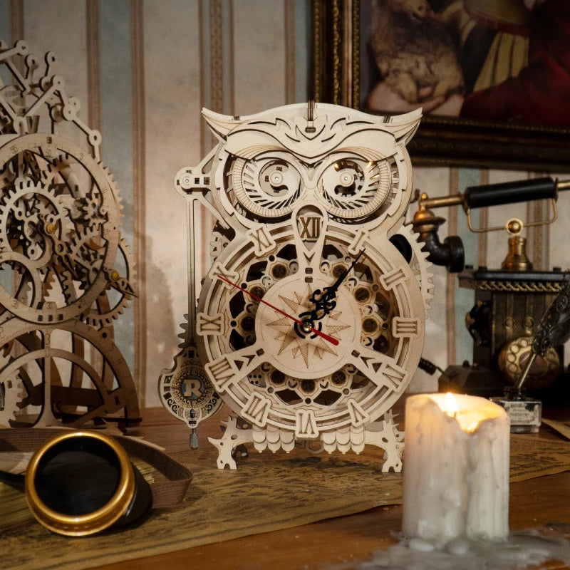 DIY 3D Puzzle Owl Clock
