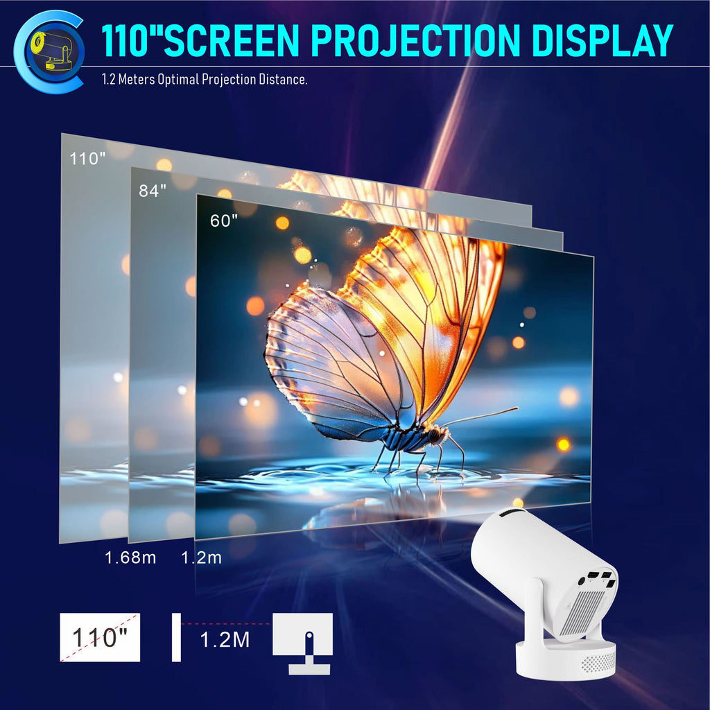 Projector Android 11 4K 1280*720P HY300 Pro  Cinema Outdoor Portable Projector