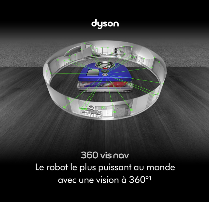 Dyson 360 Vis NAV Robotstofzuiger – Blauw/Nikkel